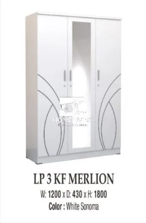 Lemari Pakaian LP3 KF Merlion White Sonoma