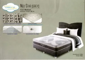 SPRINGBED COMFORTA NEO STAR GREY SET/MATTRESS
