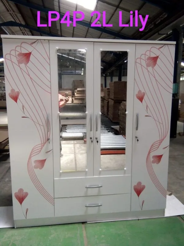 Lemari Pakaian 4 Pintu LP4P2L Lily