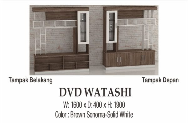 Wakanda Furniture DVD Watashi Brown Sonoma solid white
