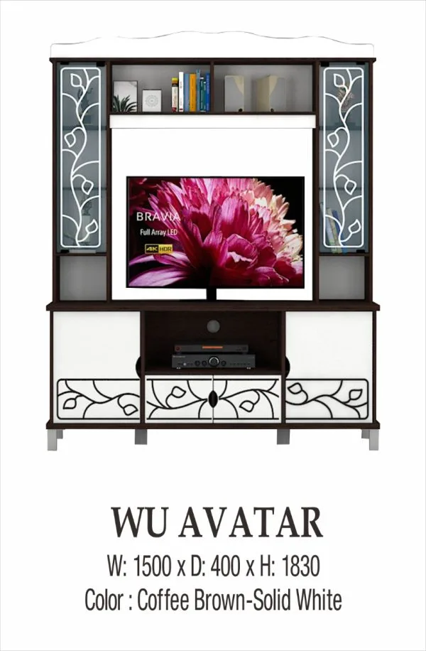 Rak TV WU AVATAR Coffee Brown Solid White