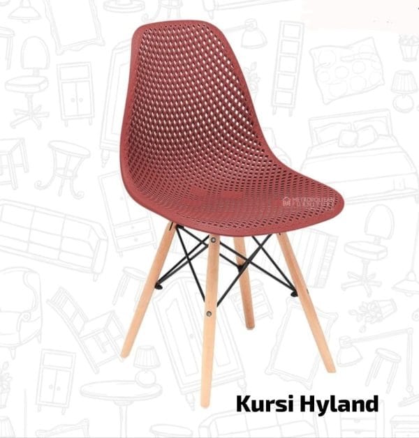Kursi Cafe / Kursi Bar Kursi Makan Minimalis / Kursi Belajar Merah KURSI HYLAND Merah