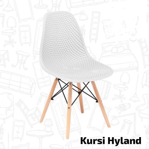 Kursi Cafe / Kursi Bar Kursi Makan Minimalis / Kursi Belajar Putih KURSI HYLAND Putih