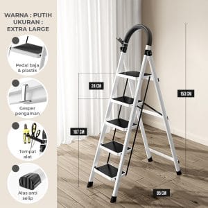 Tangga Lipat Portable HD025 XLRG White