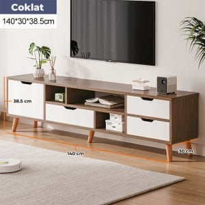 Meja TV Minimalis HD041-LRG-4LACI-Brown