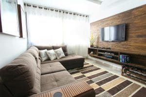 brown fabric sectional sofa