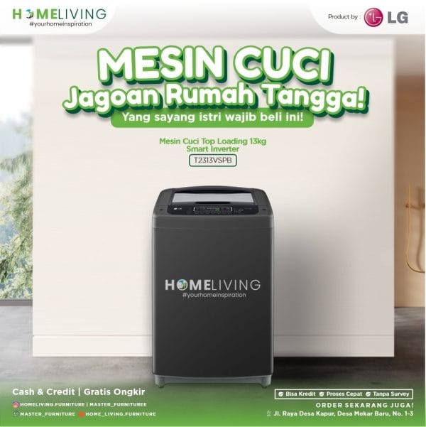 Mesin cuci top loading 13kg dengan desain modern. Ilustrasi fitur Smart Motion pada mesin cuci. Mesin cuci dengan teknologi TurboDrum™. Aliran Side Waterfall mencampur deterjen. Display mesin cuci dengan tombol Smart Diagnosis™. Mesin cuci top loading hemat energi. Detail desain stylish mesin cuci. Motor mesin cuci LoDecibel™ minim getaran. Mesin cuci yang melanjutkan proses setelah mati listrik. Dimensi mesin cuci top loading 13kg di ruang laundry.