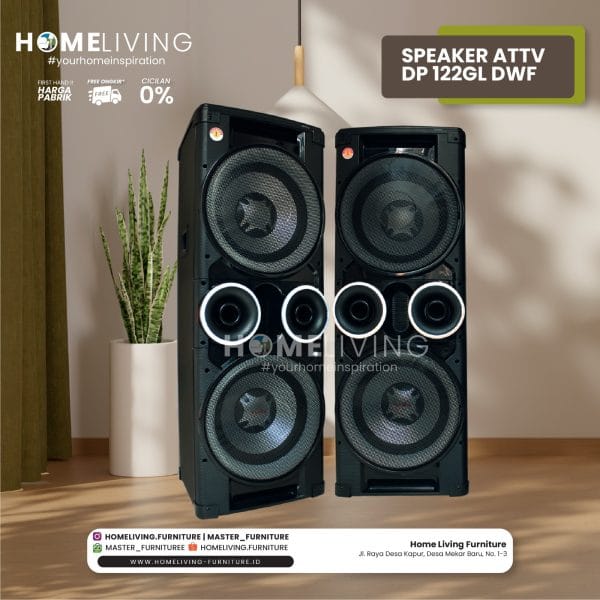 Speaker Aktif DAT DP 122 GL dengan double subwoofer dan karaoke mixer. Tampilan close-up double subwoofer 2 inci pada Speaker DAT DP 122 GL. Fitur Bluetooth Speaker Aktif DAT DP 122 GL untuk koneksi cepat. Remote control untuk kemudahan pengoperasian Speaker DAT DP 122 GL. Desain elegan Speaker Aktif DAT DP 122 GL untuk ruang tamu modern. Panel kontrol karaoke mixer dengan 4 mic input pada Speaker DAT DP 122 GL. SD card dan USB reader pada Speaker Aktif DAT DP 122 GL. Ilustrasi karaoke seru bersama Speaker DAT DP 122 GL. Speaker Aktif DAT DP 122 GL dengan fitur FM Radio bawaan. Dimensi dan ukuran Speaker Aktif DAT DP 122 GL untuk ruang keluarga.