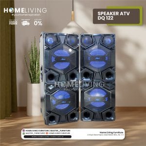Speaker aktif DAT DQ-122 dengan double subwoofer 12 inci. Fitur karaoke pada speaker aktif DAT DQ-122. Tampilan speaker DAT DQ-122 dengan digital echo dan guitar input. Desain elegan speaker aktif DAT DQ-122 di ruang keluarga. Speaker aktif DAT DQ-122 dengan Bluetooth dan USB port. Remote control speaker aktif DAT DQ-122 untuk kemudahan pengaturan. Dimensi speaker aktif DAT DQ-122 cocok untuk ruangan minimalis. Speaker aktif dengan fitur FM Radio untuk hiburan. Fungsi karaoke pada speaker DAT DQ-122 dengan dua input mic. Speaker aktif DAT DQ-122 dipadukan dengan interior rumah modern.