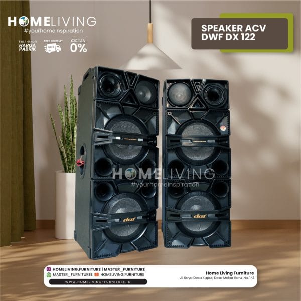 Speaker Aktif DAT DX 122 dengan fitur lengkap. Tampilan box speaker aktif DAT DX 122. Fitur Bluetooth speaker aktif DX 122. Speaker DX 122 dengan double subwoofer 12 inci. Karaoke mixer pada speaker aktif DAT DX 122. Desain kokoh speaker aktif DX 122. Kontrol speaker DAT DX 122 menggunakan remote. Koneksi Bluetooth dan USB pada DX 122. Speaker aktif dengan FM Radio bawaan. Detail midrange dan subwoofer pada DAT DX 122.