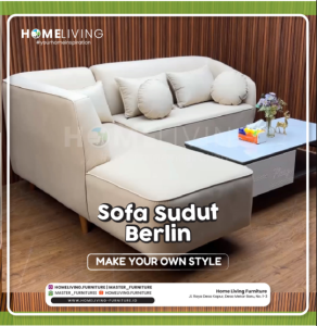 Desain modern sofa Homeliving cocok untuk nobar di rumah.