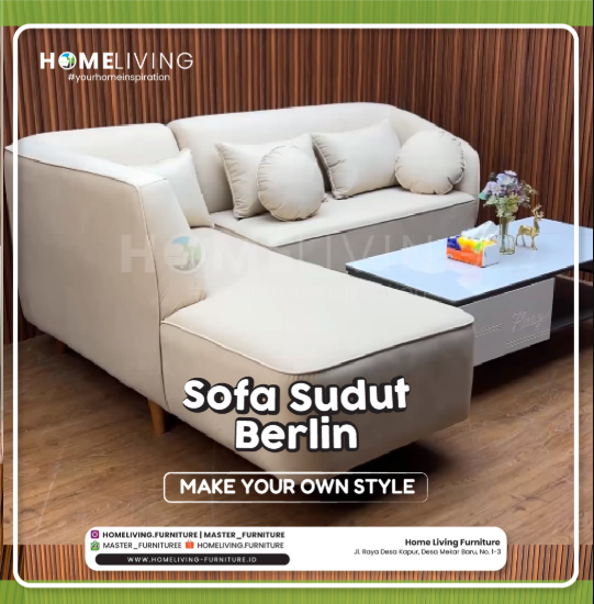 Desain modern sofa Homeliving cocok untuk nobar di rumah.