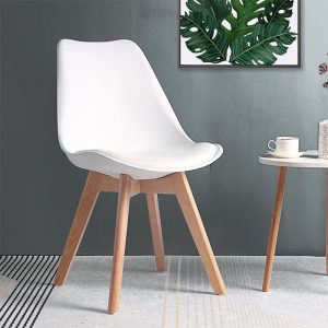 Kursi Makan Modern Minimalis Solid Wood PP Seat HD007 White – Desain Stylish, Nyaman, dan Tahan Lama untuk Ruang Tamu, Ruang Makan & Kantor