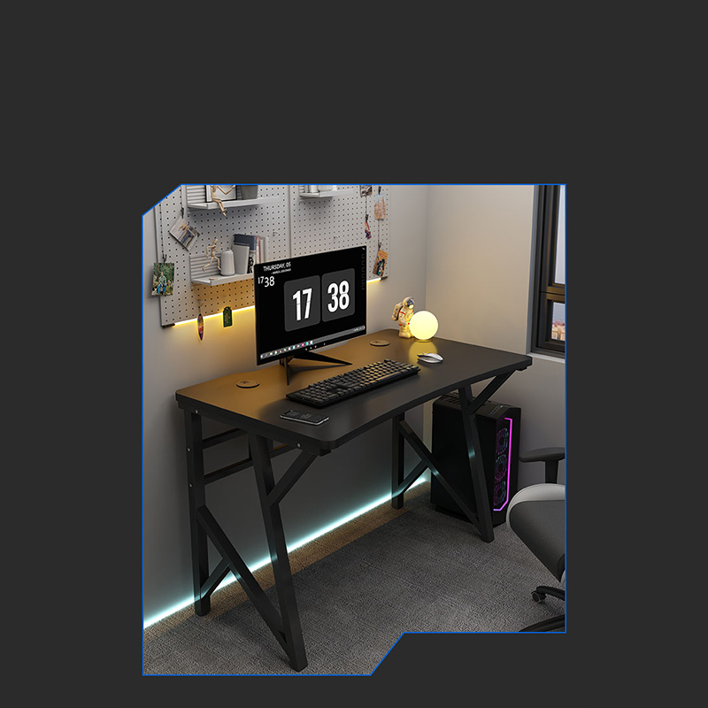 HD008 Grey Meja Komputer Minimalis 120×60×75 – Meja Kerja Modern Multifungsi dengan Rangka Besi Kokoh - Image 2