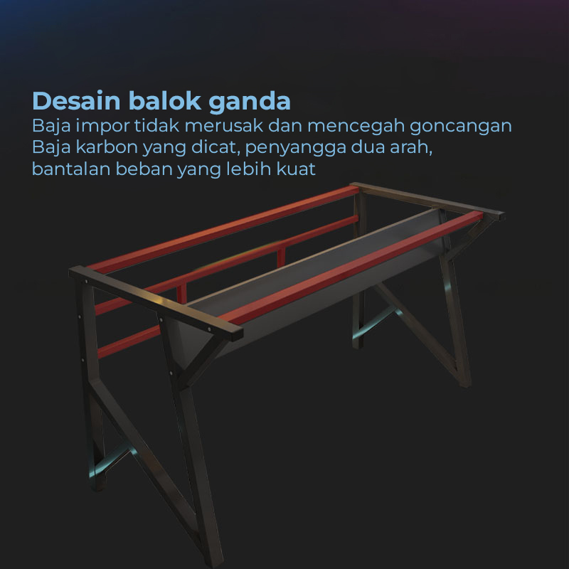 HD008 Grey Meja Komputer Minimalis 120×60×75 – Meja Kerja Modern Multifungsi dengan Rangka Besi Kokoh - Image 6