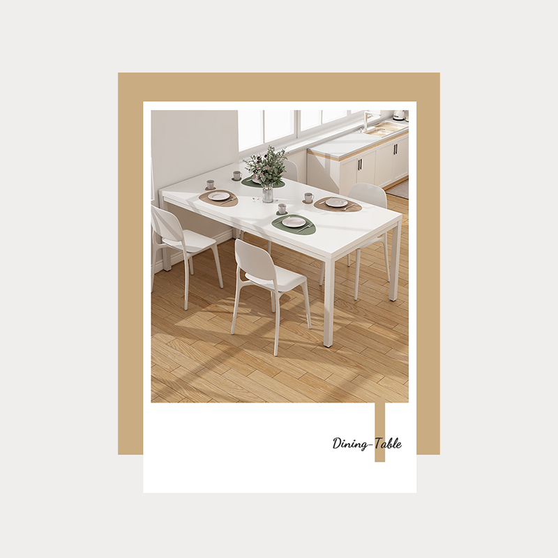 HD011 Meja Makan Minimalis Modern – MDF + Rangka Baja, Ukuran 120×60×75cm | Desain Kokoh & Serbaguna - Image 2