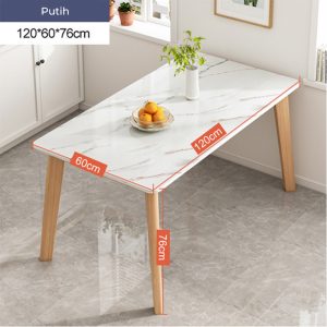 Meja Makan Minimalis Kayu Solid HD013-White – Meja Serbaguna Kokoh & Elegan untuk Rumah, Kafe, dan Dapur