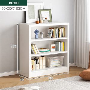 Rak Buku Minimalis HD015 ukuran 60 cm warna putih