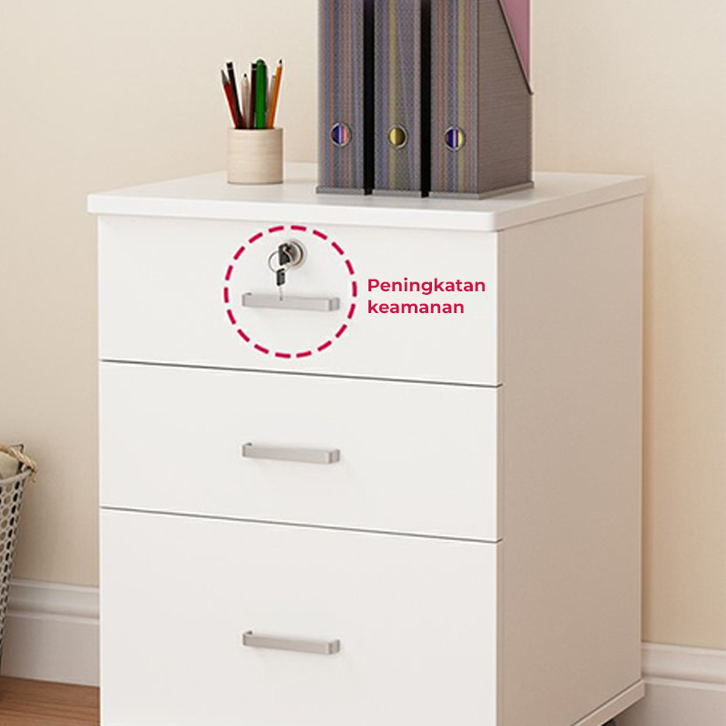 Laci Kantor 3 Susun Putih HD017 – Minimalis & Aman - Image 2