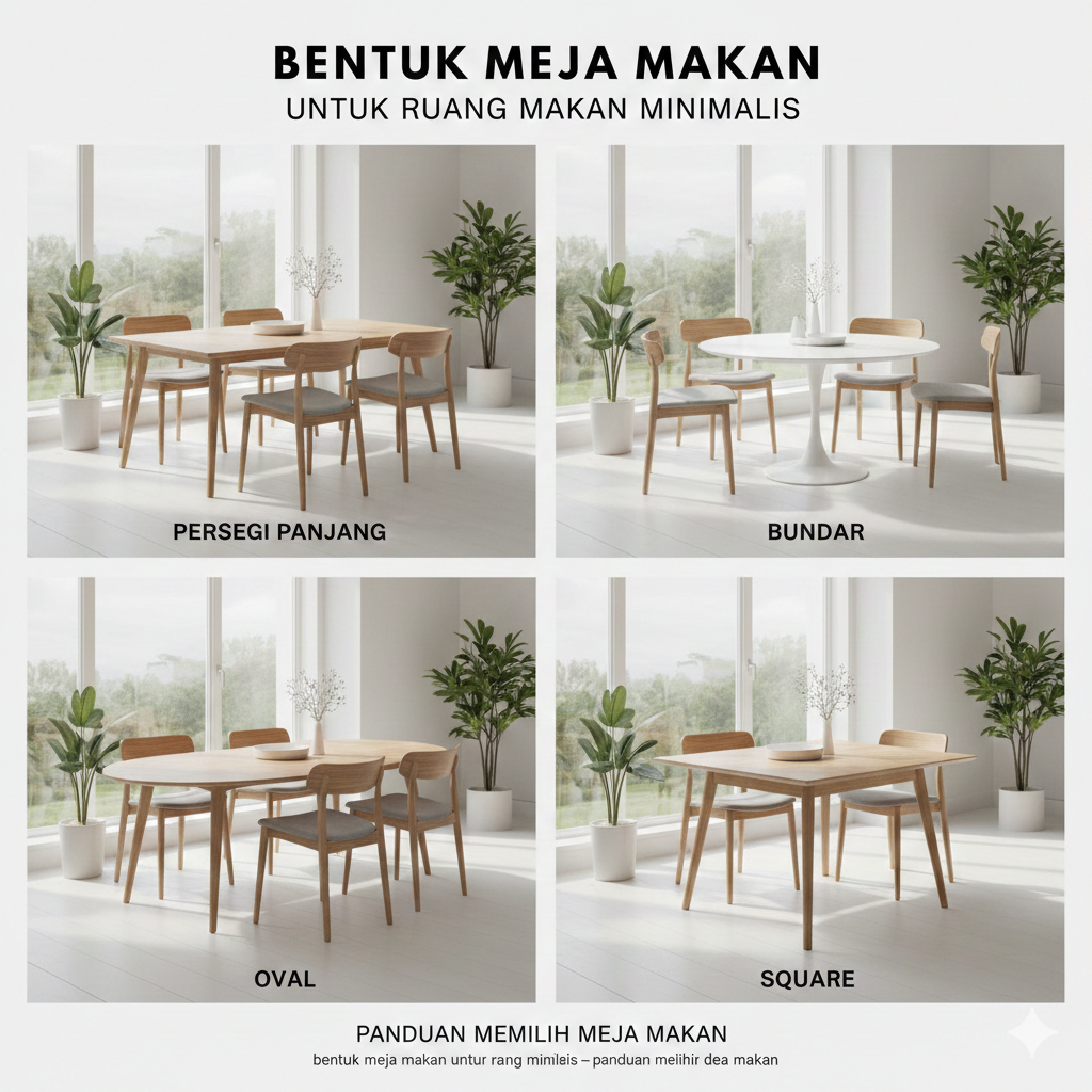 bentuk meja makan untuk ruang makan minimalis – panduan memilih meja makan
