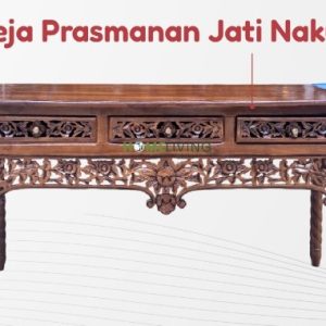 Meja Prasmanan Jati Nakula ukiran Jepara dari kayu jati solid panjang 150 cm